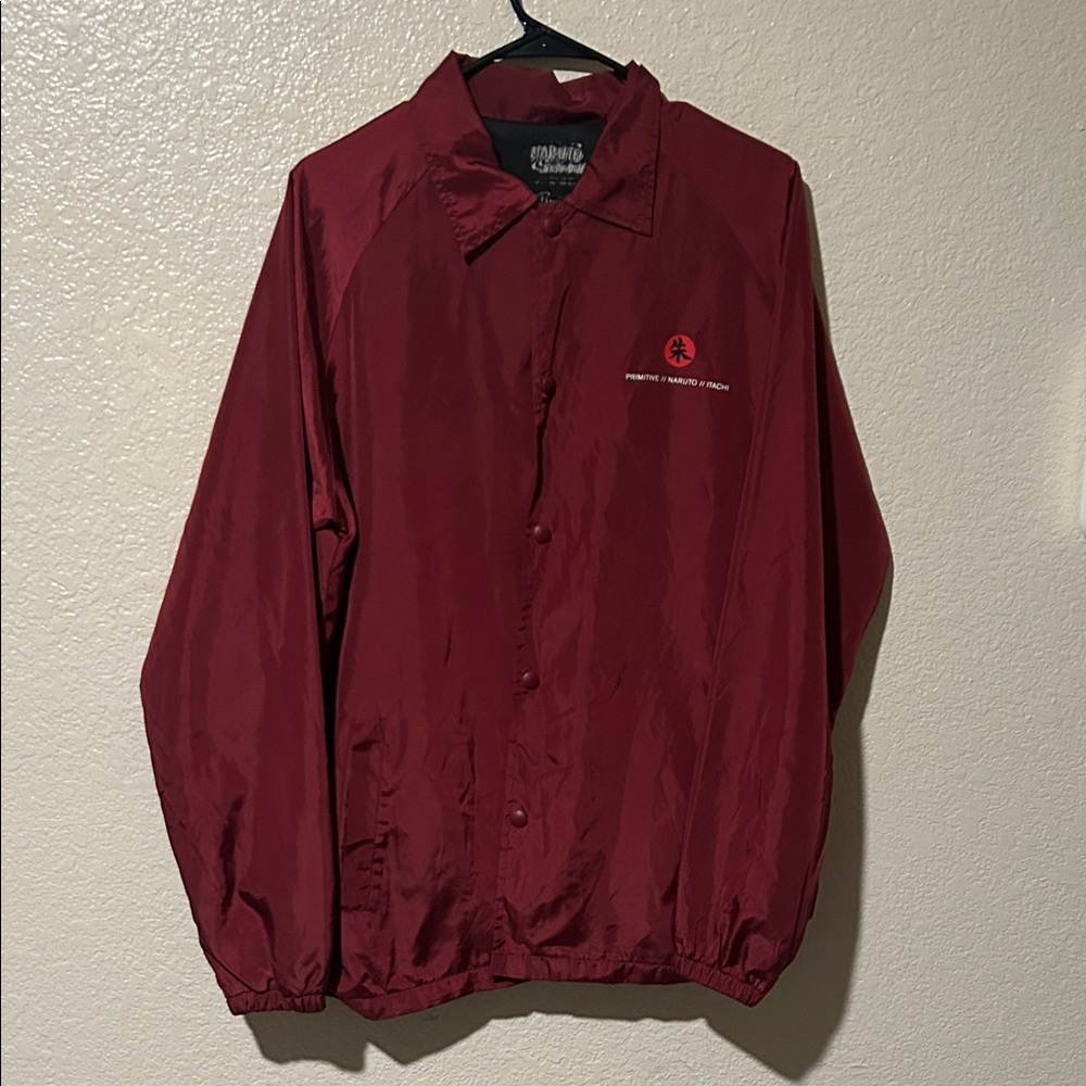 Primitive x Naruto Maroon Windbreaker Jacket